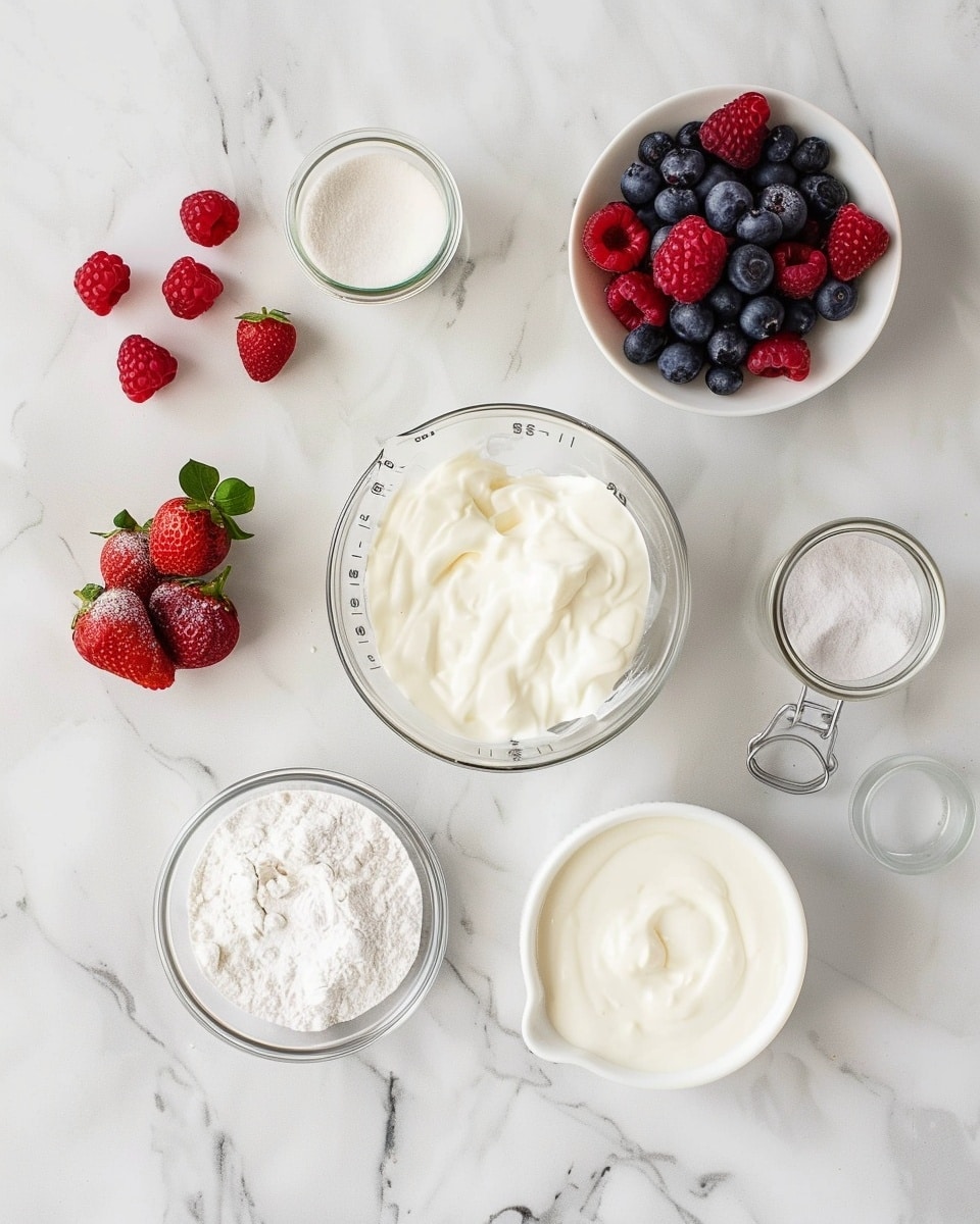 A single small white ceramic jar filled with creamy vanilla custard layered with fresh mixed berries including raspberries, blueberries, and sliced strawberries, the vibrant interior textures of the smooth custard and juicy berries clearly visible, topped generously with whole berries providing a colorful and fresh contrast, placed on a round white plate against a white marble backdrop, natural lighting accentuating the glossy and inviting appearance, intimate close-up shot showing depth and layers, styled as an individual serving from a food blog, photo taken with an iphone --ar 4:5 --v 7