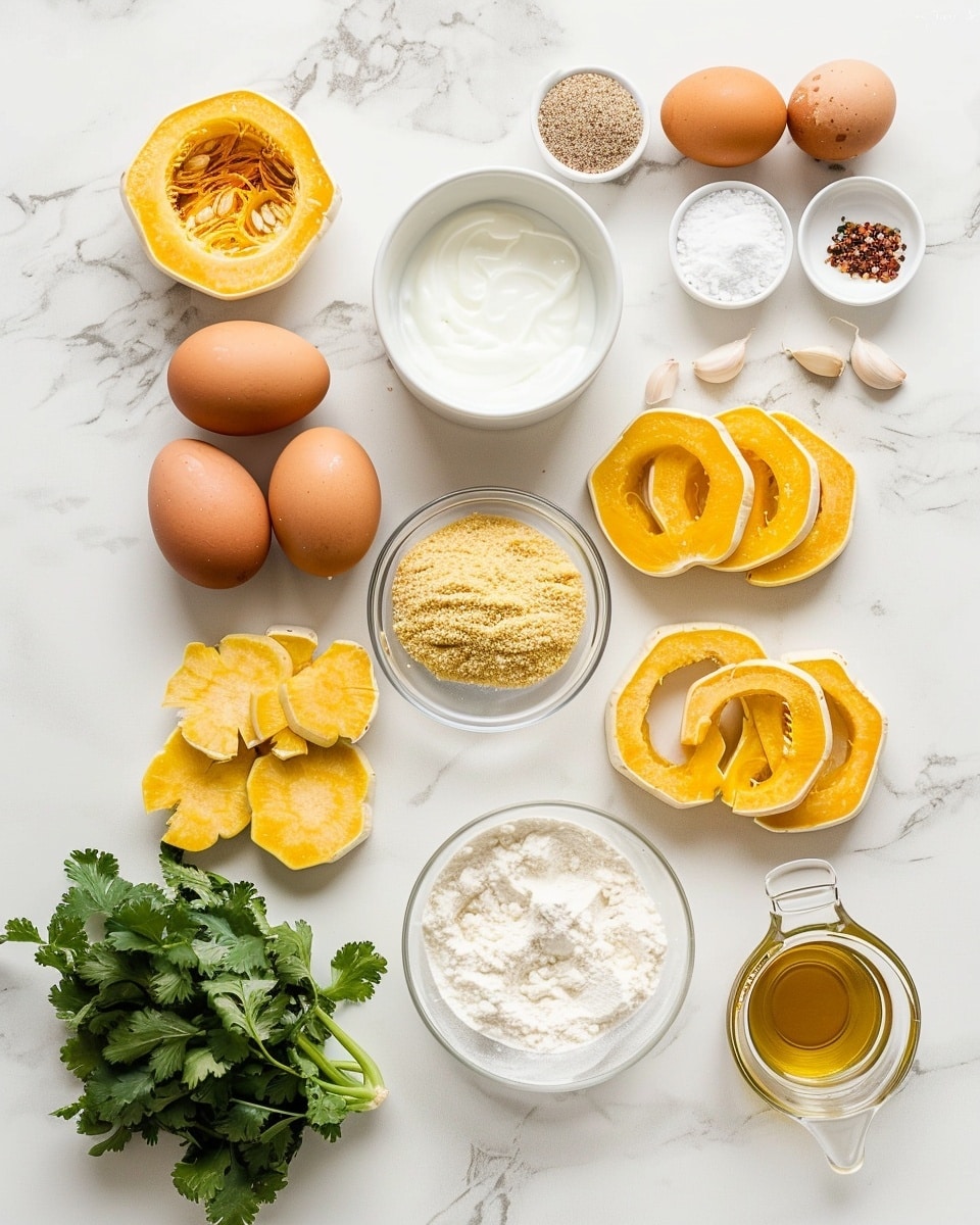 Single white plate featuring a close-up view of a plated serving of two crispy, golden-brown onion rings stacked to reveal the crunchy textured exterior and tender onion interior, garnished with small fresh green herb leaves scattered on top, accompanied by a small dollop of creamy dipping sauce on the side, all set on a white marble surface with natural light highlighting the detailed crust and warmth of the dish, intimate styled food blog presentation photo taken with an iphone --ar 4:5 --v 7