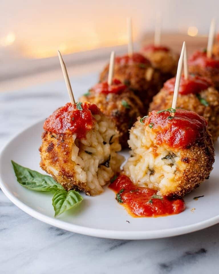 Mozzarella Stuffed Meatballs with Marinara and Basil Recipe