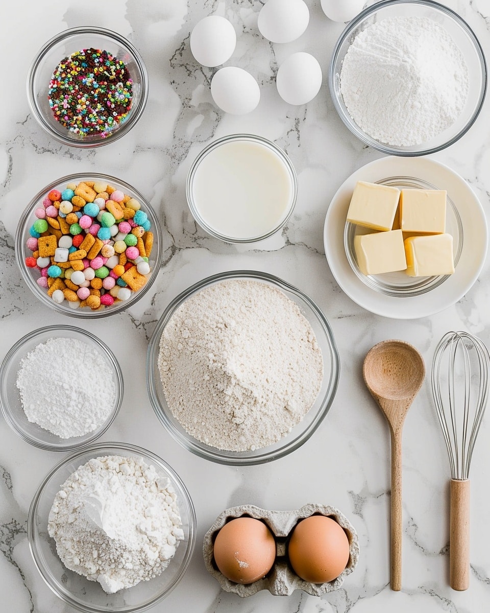 A single white plate with one vanilla cupcake topped with a generous swirl of bright green frosting, revealing a delicate, moist crumb visible where the cupcake is slightly sliced at the edge, decorated with a rainbow candy arch and tiny white and gold edible pearls nestled into the frosting, vibrant gold sprinkles scattered on the plate, close-up angled view showing the texture of the frosting and the soft interior of the cupcake, natural light emphasizing the fresh details, white marble background, styled like a food blog photo taken with an iphone --ar 4:5 --v 7