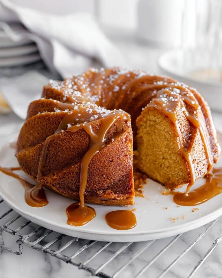 Mocha Swirled Bundt Cake with Salted Caramel Sauce Recipe
