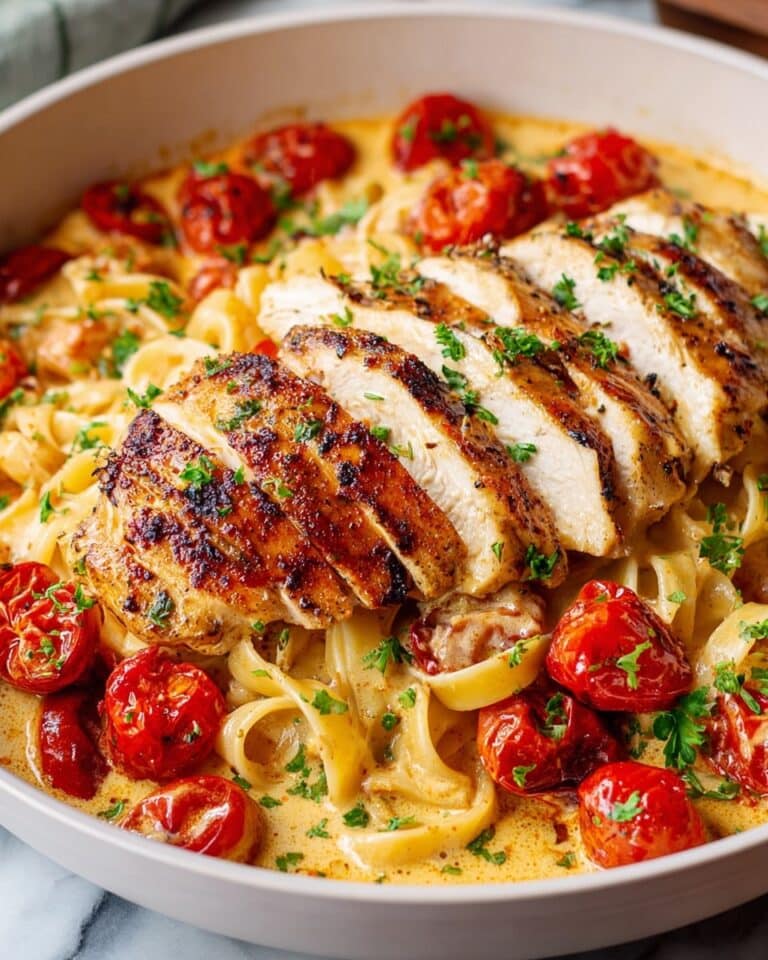 Creamy Sun-Dried Tomato Alfredo Pasta with Grilled Chicken Recipe