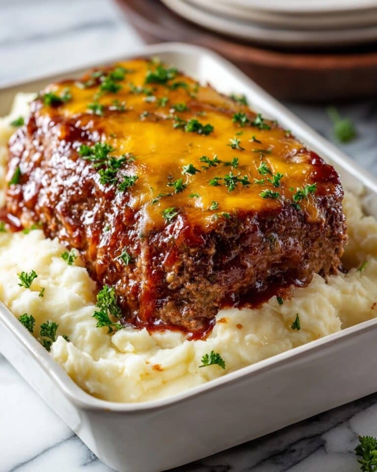 Heavenly Meatloaf with Cheddar Mashed Potatoes Recipe