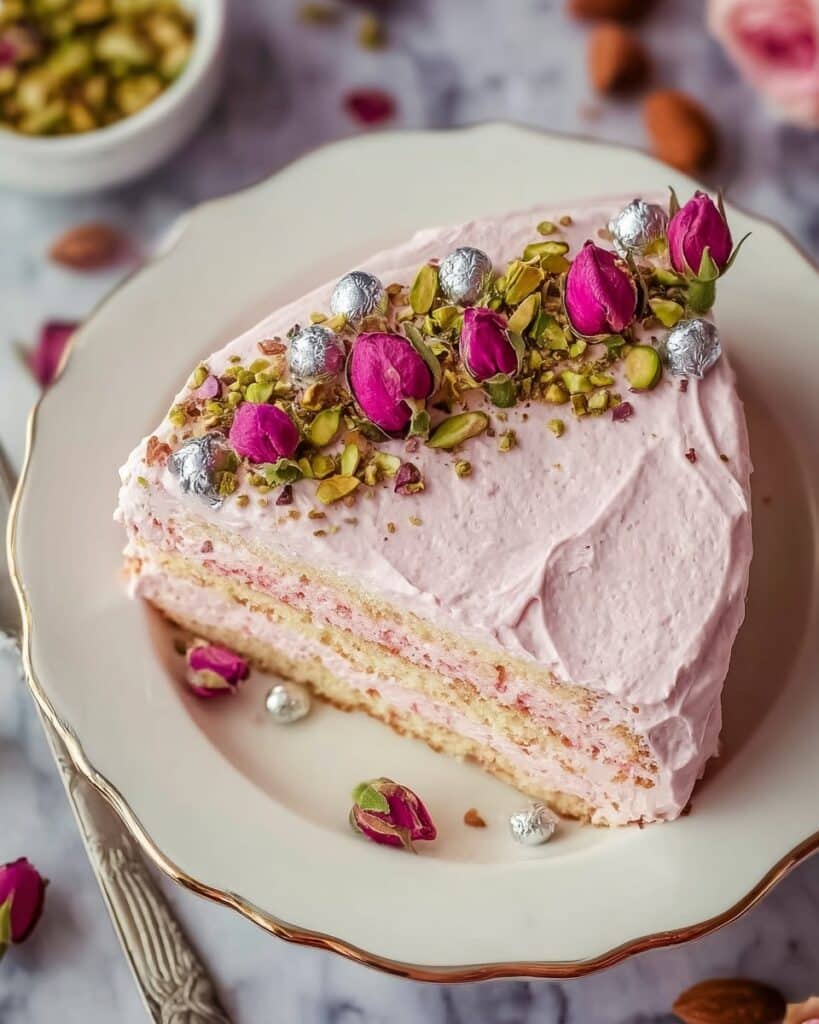 Rose Tiramisu: Indulgent Eggless Dessert with Rose Syrup and Pistachios Recipe