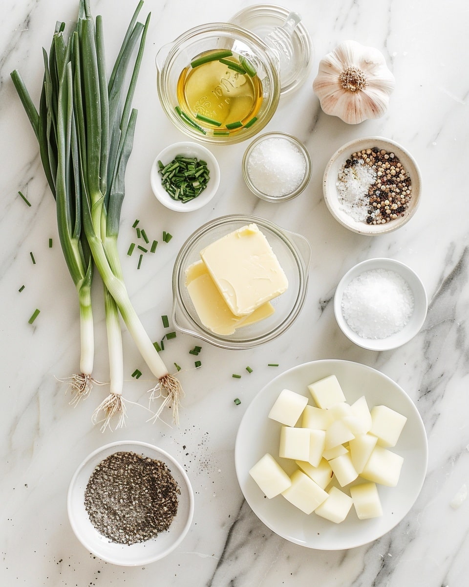 Single white bowl filled with a creamy, smooth cauliflower soup, garnished with finely chopped fresh green chives and a drizzle of olive oil on top, close-up shot revealing the velvety texture and subtle lumps of cauliflower, natural lighting highlighting the fresh green garnish, placed on a white marble surface, intimate plated serving photo taken with an iphone --ar 4:5 --v 7