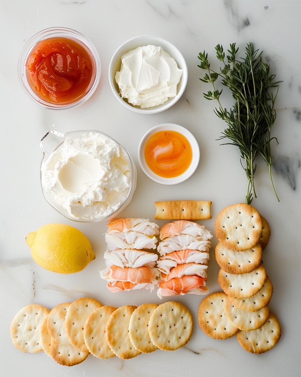 Single white plate featuring one round cracker topped with shredded chicken in a rich reddish-orange sauce resting on a creamy white spread, close-up shot emphasizing the tender texture of the chicken and the smoothness of the sauce and spread, bright natural light highlighting the details, minimalist white marble background, intimate plated serving photo taken with an iphone --ar 4:5 --v 7