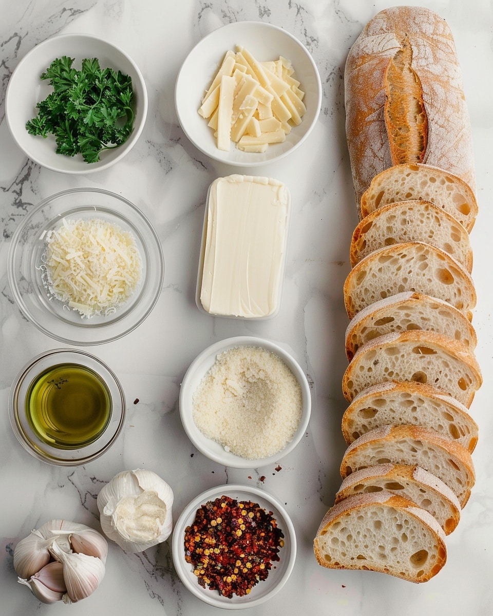 Single white plate with one golden toasted slice of garlic bread topped with melted cheese and finely chopped herbs, close-up angled view revealing the crunchy crust and soft airy interior texture, fresh parsley garnish scattered lightly around, natural lighting highlighting the cheese's subtle browning, placed on a white marble surface, intimate plated serving photo taken with an iphone --ar 4:5 --v 7