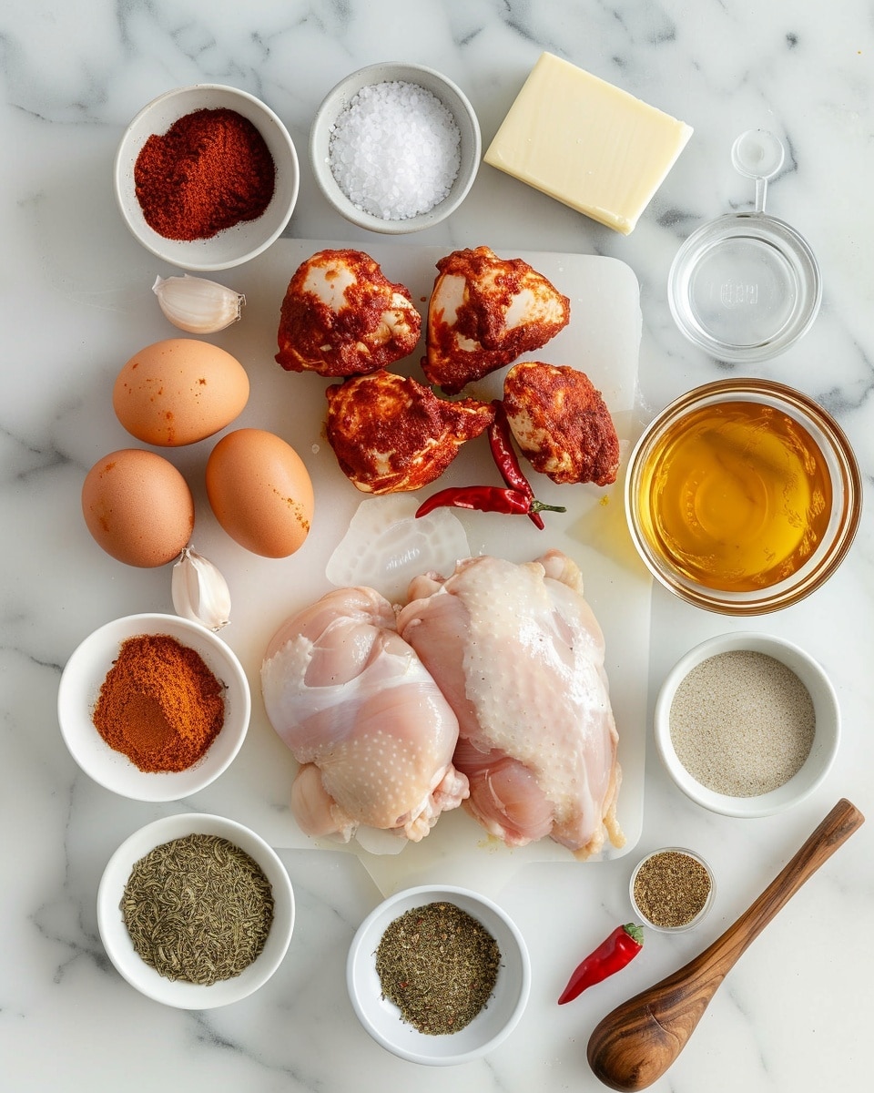 Single white plate featuring one generous portion of richly spiced chicken thigh coated in a deep red, thick tomato and chili sauce with a slightly charred surface, served alongside a neat mound of fluffy white rice, fresh chopped cilantro sprinkled on top for a vibrant contrast, close-up angle showcasing the juicy texture of the chicken beneath the sauce, all set on a white marble surface with natural lighting, intimate plated serving photo taken with an iphone --ar 4:5 --v 7