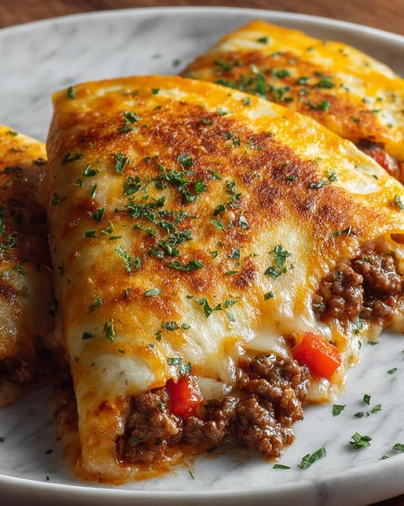 Cheesy Beef Pocket Wraps Recipe