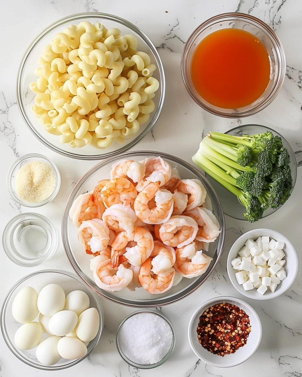 Single white bowl containing a close-up, generous single serving of creamy macaroni salad with visible elbow pasta coated in a rich mayonnaise dressing, mixed with shredded crab meat, finely chopped celery, and corn kernels, topped with freshly sliced green onions and a sprinkle of paprika, showcasing the texture and colors of the fresh ingredients, all placed on a white marble surface, natural lighting highlighting the freshness, intimate plated serving photo taken with an iphone --ar 4:5 --v 7