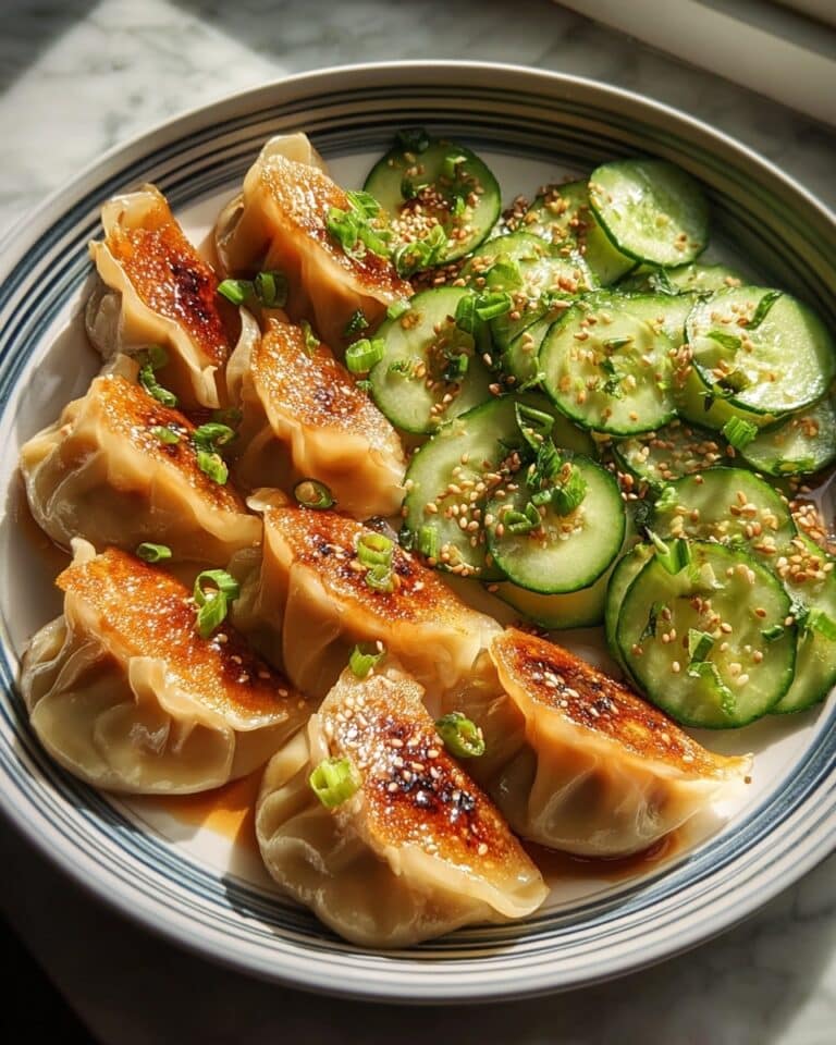 Dumpling and Smashed Cucumber Salad with Peanut Sauce Recipe