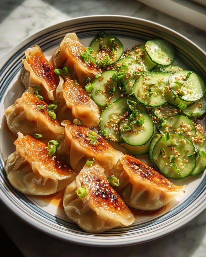 Dumpling and Smashed Cucumber Salad with Peanut Sauce Recipe