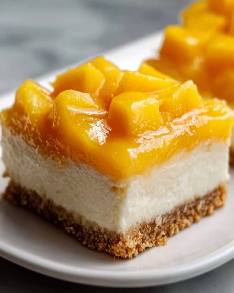 Peaches and Cream Cheesecake Bars Recipe