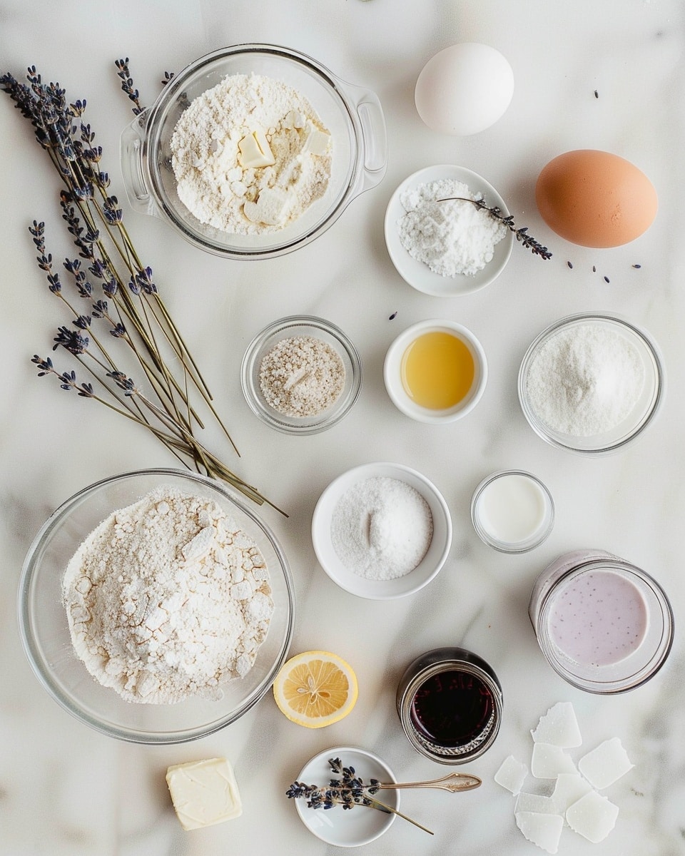 Single white plate holding one lavender shortbread cookie sandwich, close-up angle highlighting the soft, crumbly golden cookies layered with a smooth, creamy lavender-infused filling, delicate purple lavender buds both on top of the cookie and lightly scattered around the plate, revealing the texture of the filling and cookie edges, set on a white marble surface, natural soft lighting, intimate styled serving photo taken with an iphone --ar 4:5 --v 7