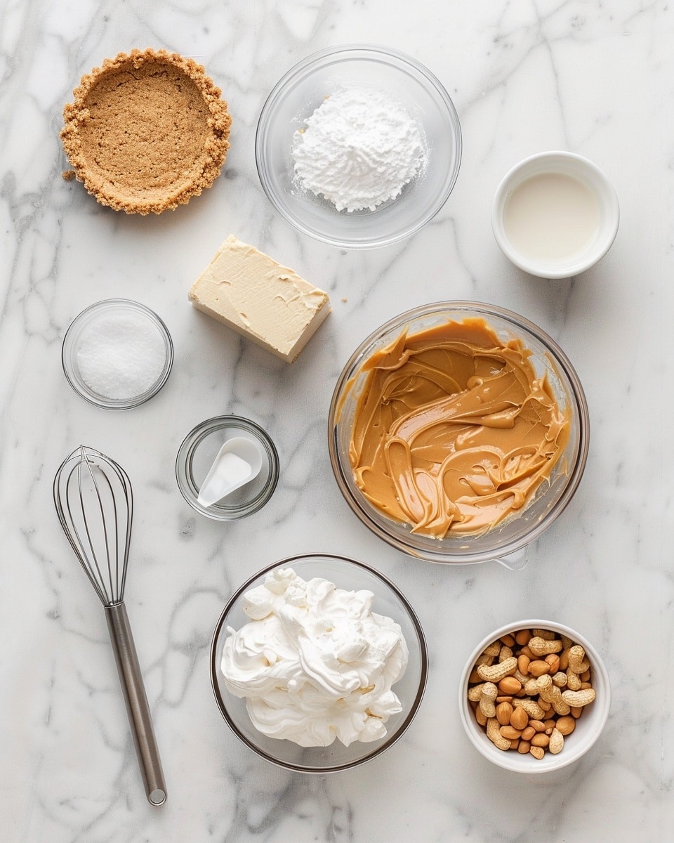 Single white plate featuring one slice of creamy peanut butter cheesecake revealing smooth, dense interior layers with a crunchy nutty graham cracker crust, topped with fluffy whipped cream dollops and sprinkled generously with chopped peanuts, close-up angled shot highlighting the texture contrast between the creamy filling and crumbly base, photographed on a white marble surface with natural lighting, styled like an individual serving from a food blog, photo taken with an iphone --ar 4:5 --v 7