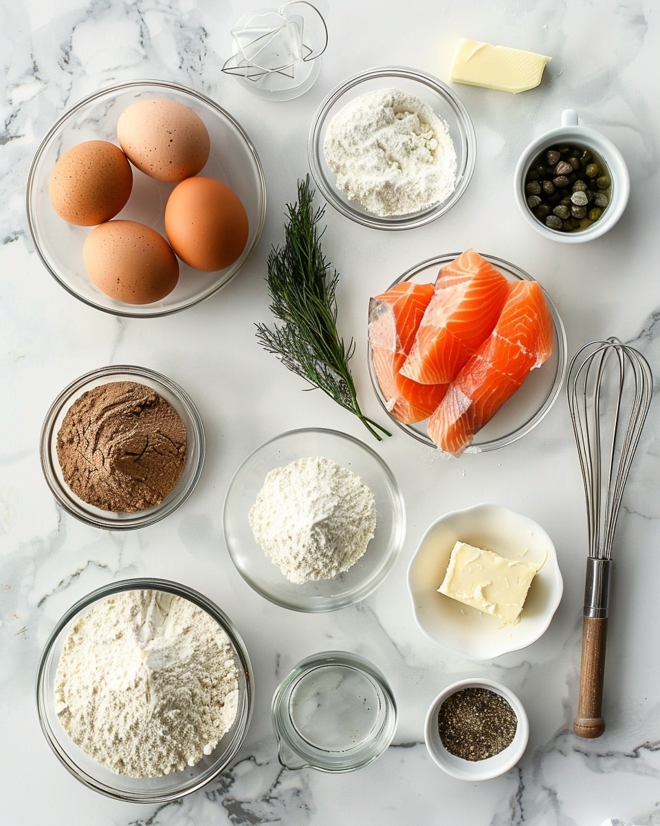 Single white plate holding a delicate individual smoked salmon macaron appetizer, shown close-up with an angled view that reveals the smooth creamy filling piped generously between two light pink macarons, topped with folded silky slices of smoked salmon garnished with fresh chive strands and a sprinkle of cracked black pepper, spots of green peppercorn scattered lightly around the plate on a white marble surface, natural soft lighting highlighting the textures and fresh components, intimate plated serving photo taken with an iphone --ar 4:5 --v 7