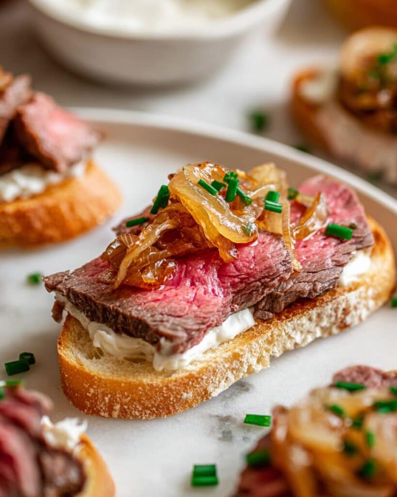 Steak Crostini with Horseradish Cream Recipe