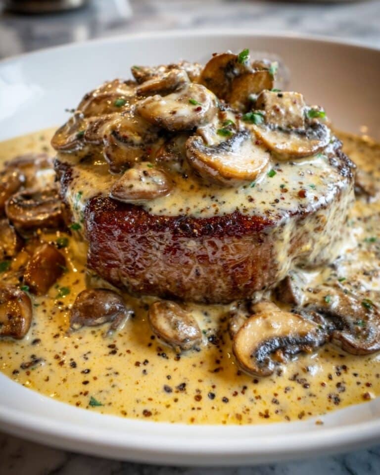 Beef Tenderloin with Creamy Mushroom Sauce Recipe