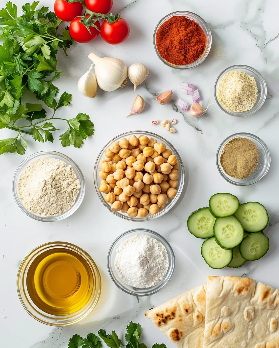 Single white plate featuring a close-up view of one golden-brown falafel ball, artistically halved to reveal its vibrant green, herb-packed interior with a crumbly texture, placed beside a small white bowl of creamy tahini sauce sprinkled with fresh parsley, the edges of the sauce bowl gently blurred to emphasize the falafel, natural lighting highlighting the crispy exterior and moist interior, all set on a white marble background, styled as a single plated serving from a food blog, photo taken with an iphone --ar 4:5 --v 7