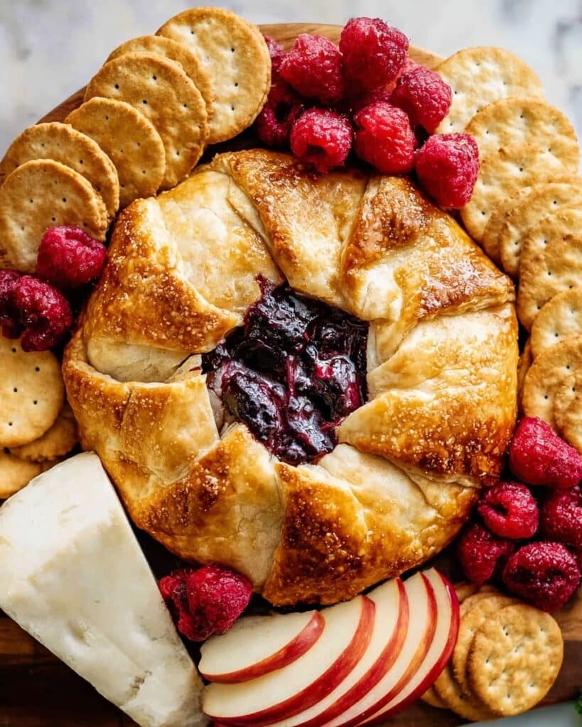 Air Fryer Baked Brie with Raspberry Jam Recipe