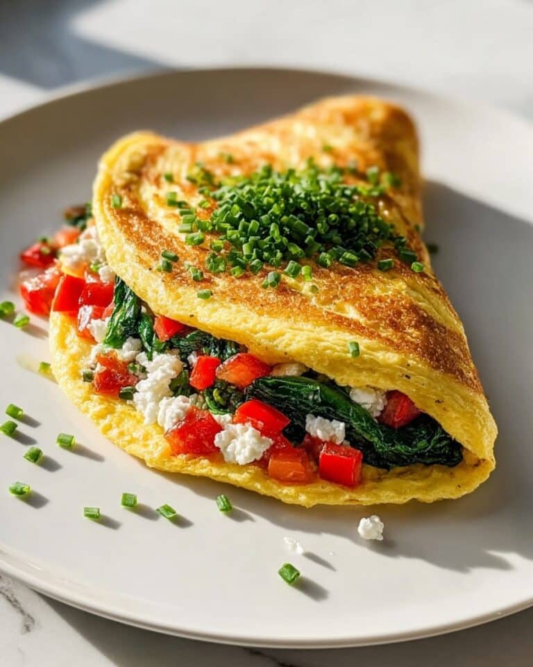 Air Fryer Spinach, Roasted Red Pepper, and Goat Cheese Omelet Recipe