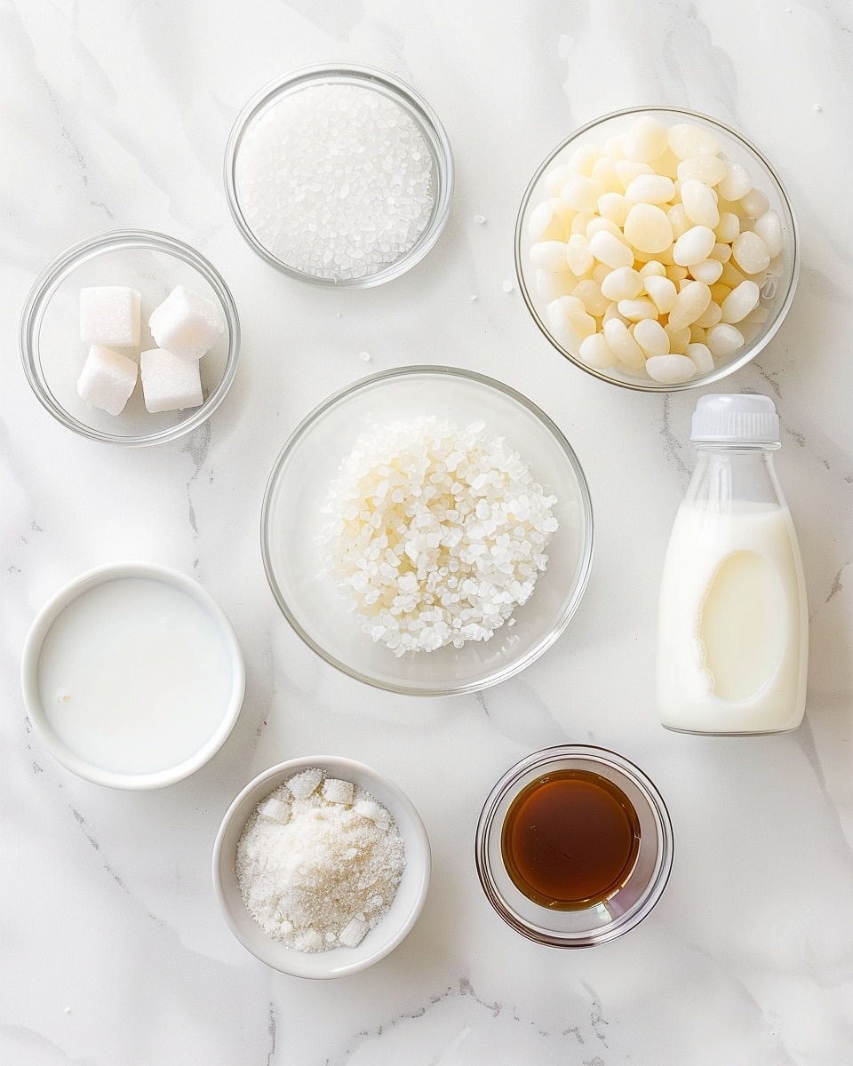 Single white glass filled with a close-up serving of colorful layered falooda drink showing vibrant green, yellow, and pink tapioca pearls suspended in creamy milk with a hint of rose syrup blending softly, textured layers visible through the clear glass, placed on white marble surface with soft natural lighting, styled food blog presentation photo taken with an iphone --ar 4:5 --v 7