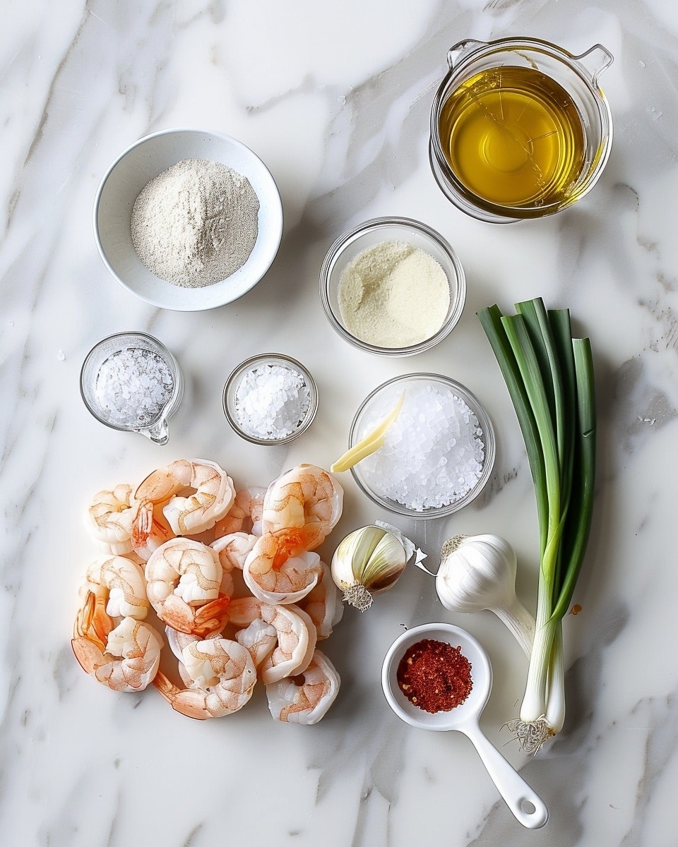Single white bowl with a close-up view of a serving of crispy shrimp coated in a creamy, spicy orange sauce, garnished with fresh green scallion slices, showcasing the texture of the shrimp’s crispy coating underneath the rich sauce, placed on a white marble surface, intimate plated serving photo taken with an iphone --ar 4:5 --v 7