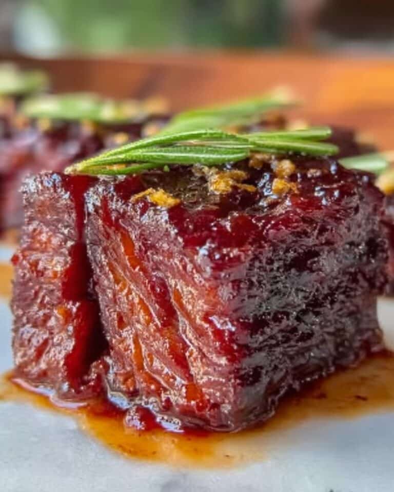 Flavorful Smoked Beef Brisket Burnt Ends with Sticky Bourbon BBQ Sauce Recipe