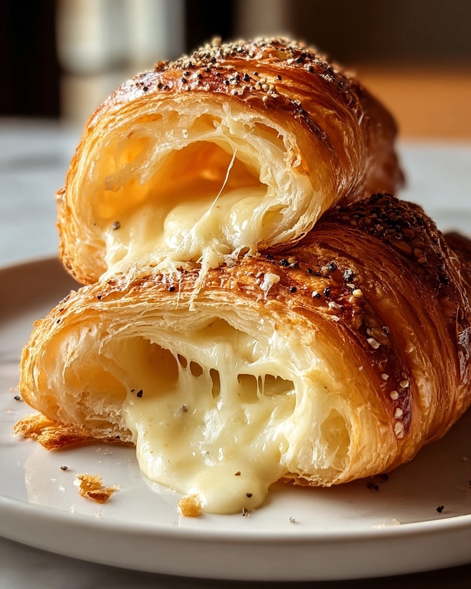 Whole golden brown croissant with shiny, flaky layers beautifully glistening under natural light, topped with coarse sea salt and cracked black pepper, displayed uncut on a pristine white plate, showcasing the entire buttery pastry at a 3/4 angle on a white marble surface, professional food styling, photo taken with an iphone --ar 4:5 --v 7