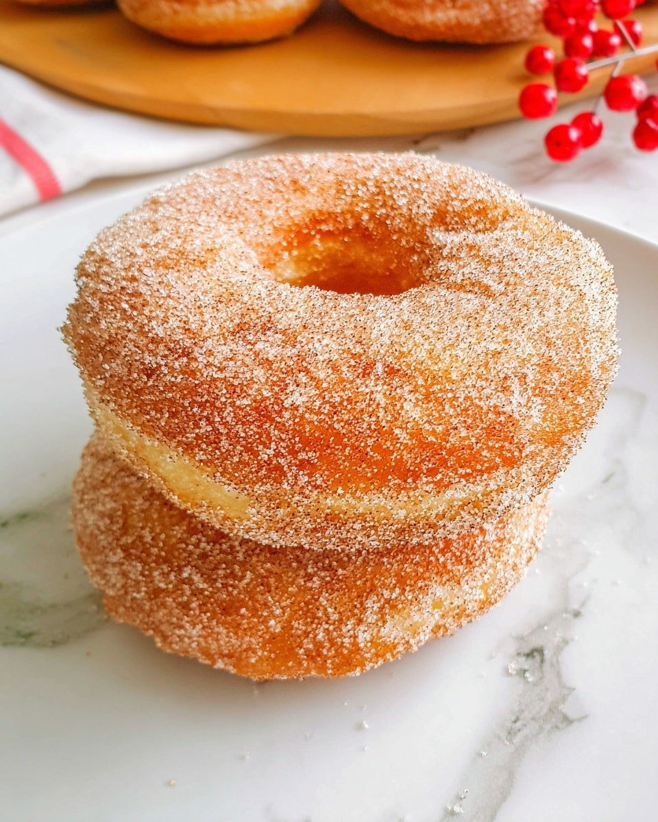 Large white plate filled with a generous stack of cinnamon sugar doughnuts, each doughnut evenly coated in granulated cinnamon sugar, showcasing their classic round shape with a soft, fluffy texture, arranged invitingly to reveal the whole batch, photographed from a 3/4 angle on a clean white marble countertop with natural lighting, styled to emphasize the warm golden-brown color and sugary coating, professional food magazine hero shot, photo taken with an iphone --ar 4:5 --v 7