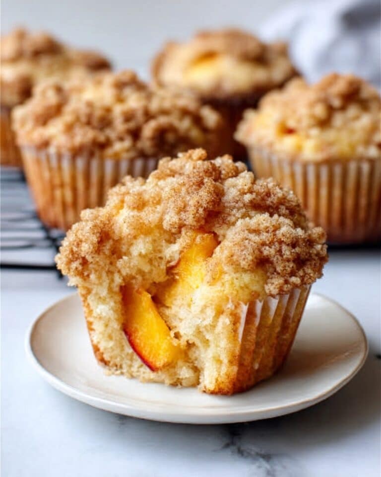 Peach Cobbler Muffins with Crumb Topping Recipe