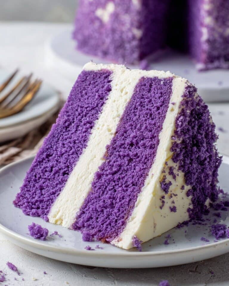 Creamy Ube Cake with Ube-Infused Frosting and Cake Crumbs Recipe