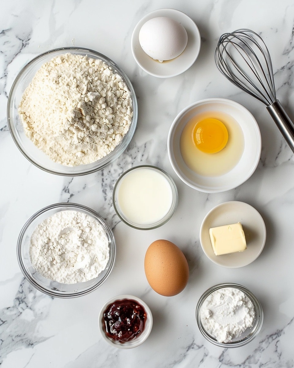 Single white plate with one jelly-filled doughnut shown from a close-up angled view, revealing the soft, fluffy interior and vibrant red jelly oozing from a small opening, dusted lightly with powdered sugar on top, resting on a white marble surface, natural lighting emphasizing the delicate texture and powdered sugar contrast, styled as a ready-to-eat individual serving, photo taken with an iphone --ar 4:5 --v 7