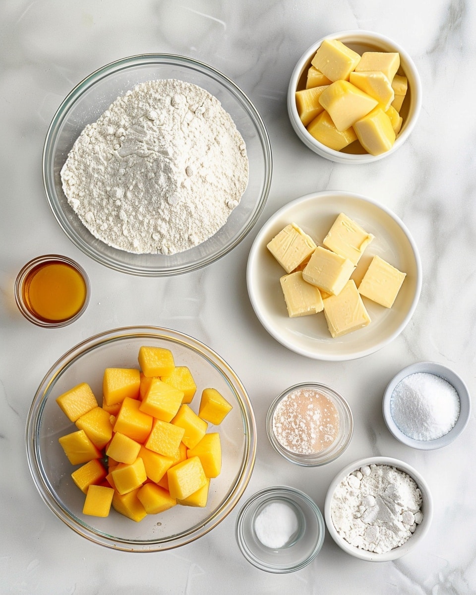 Single white plate with a beautifully sliced wedge of peach lattice pie, revealing golden flaky crust layers and juicy peach filling with vibrant orange chunks, dusted with powdered sugar on top, close-up angled shot highlighting the delicate texture of the crust and the luscious, tender fruit inside, placed on a white marble surface with natural lighting, styled like an individual serving from a food blog, photo taken with an iphone --ar 4:5 --v 7