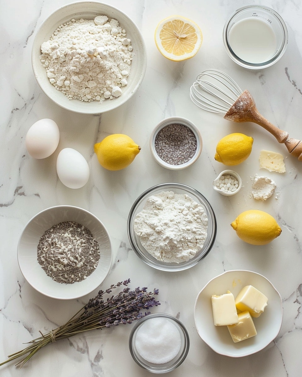 Single white plate holding one slice of lemon lavender cake, showcasing moist layers with delicate lavender specks embedded in the pale yellow crumb, frosted with smooth creamy icing that envelopes the slice and reveals a thin mid-layer of lemon zest-infused filling, garnished with a thin lemon wheel and small sprigs of fresh lavender on top, natural light highlights the texture and subtle crumb details, set against a white marble surface, styled for an intimate food blog presentation, photo taken with an iphone --ar 4:5 --v 7