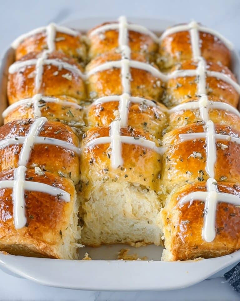 Cheesy Garlic Rolls (Savory Hot Cross Buns) Recipe
