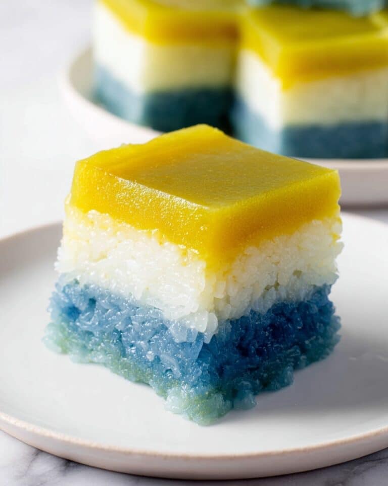 Kuih Seri Muka (Pandan Custard Sticky Rice Dessert) Recipe