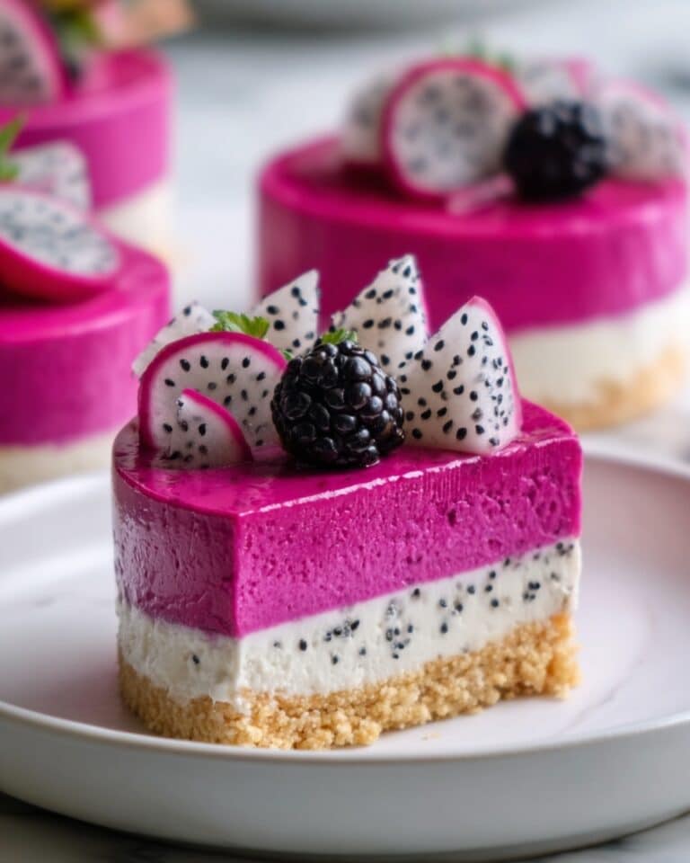 No-Bake Dragon Fruit Mini Cheesecakes Recipe