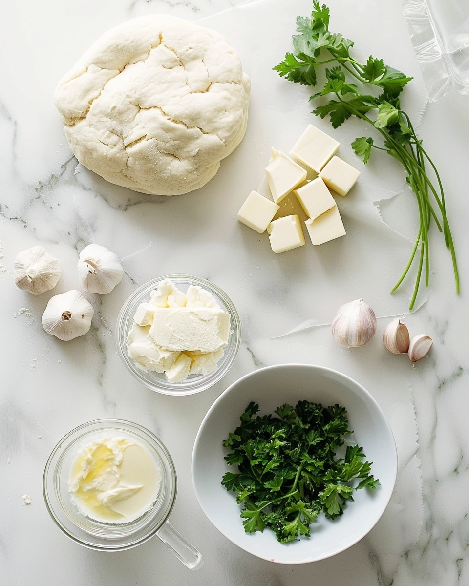 A single white plate featuring one stuffed cheese garlic bun pulled apart to reveal the soft, fluffy interior filled with melted, stretchy cheese and finely chopped herbs, golden-brown crust glistening with butter and sprinkled with garlic bits and parsley, close-up angled shot emphasizing the cheesy filling texture and warm layers, set on a white marble surface with natural lighting, styled like a food blog serving, photo taken with an iphone --ar 4:5 --v 7