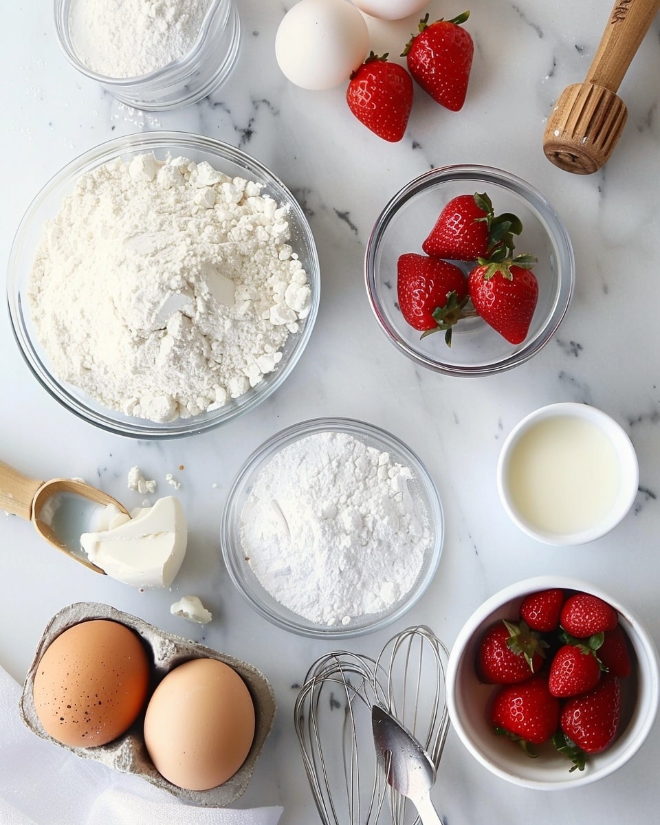 Single white plate with one freshly baked strawberry muffin partially unwrapped from its paper liner, revealing the moist interior studded with juicy strawberry pieces, close-up angled view emphasizing the crumbly texture and slightly golden top, garnished with a small fresh strawberry on the side, natural lighting on white marble surface, styled like an inviting individual serving from a food blog, photo taken with an iphone --ar 4:5 --v 7