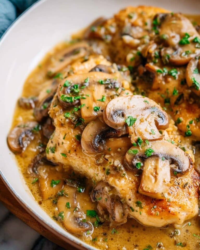 Chicken Scallopini with Lemon, Mushrooms, and Parmesan Recipe