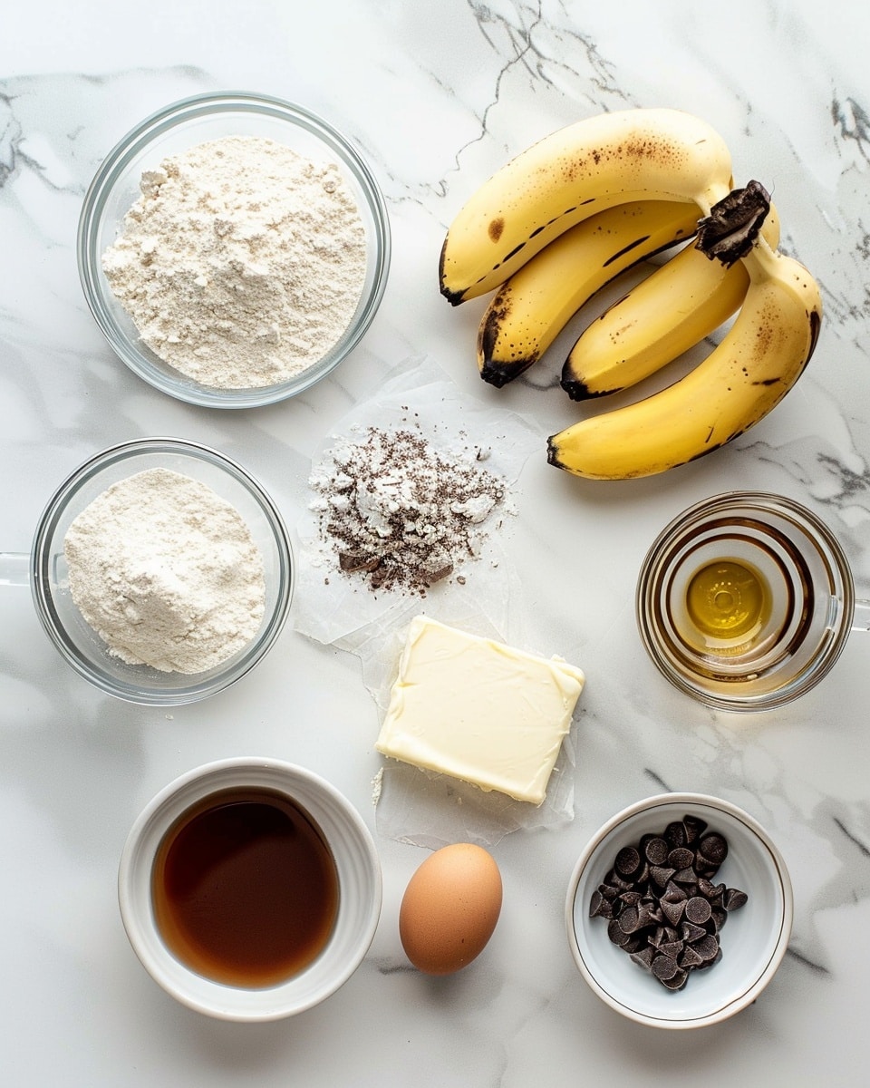 Single white plate elegantly presenting one thick slice of moist chocolate chip banana bread, close-up angle revealing the soft, tender crumb speckled generously with semi-melted chocolate chips throughout, the golden-brown crust offering a delicate contrast, placed on a clean white marble surface with natural light enhancing the warm textures, styled as a ready-to-eat individual serving from a food blog, photo taken with an iphone --ar 4:5 --v 7
