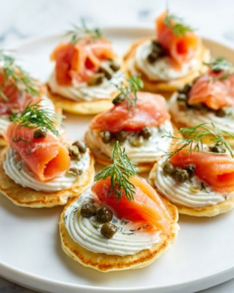 Smoked Salmon Blinis with Dill, Capers, and Crème Fraîche Recipe