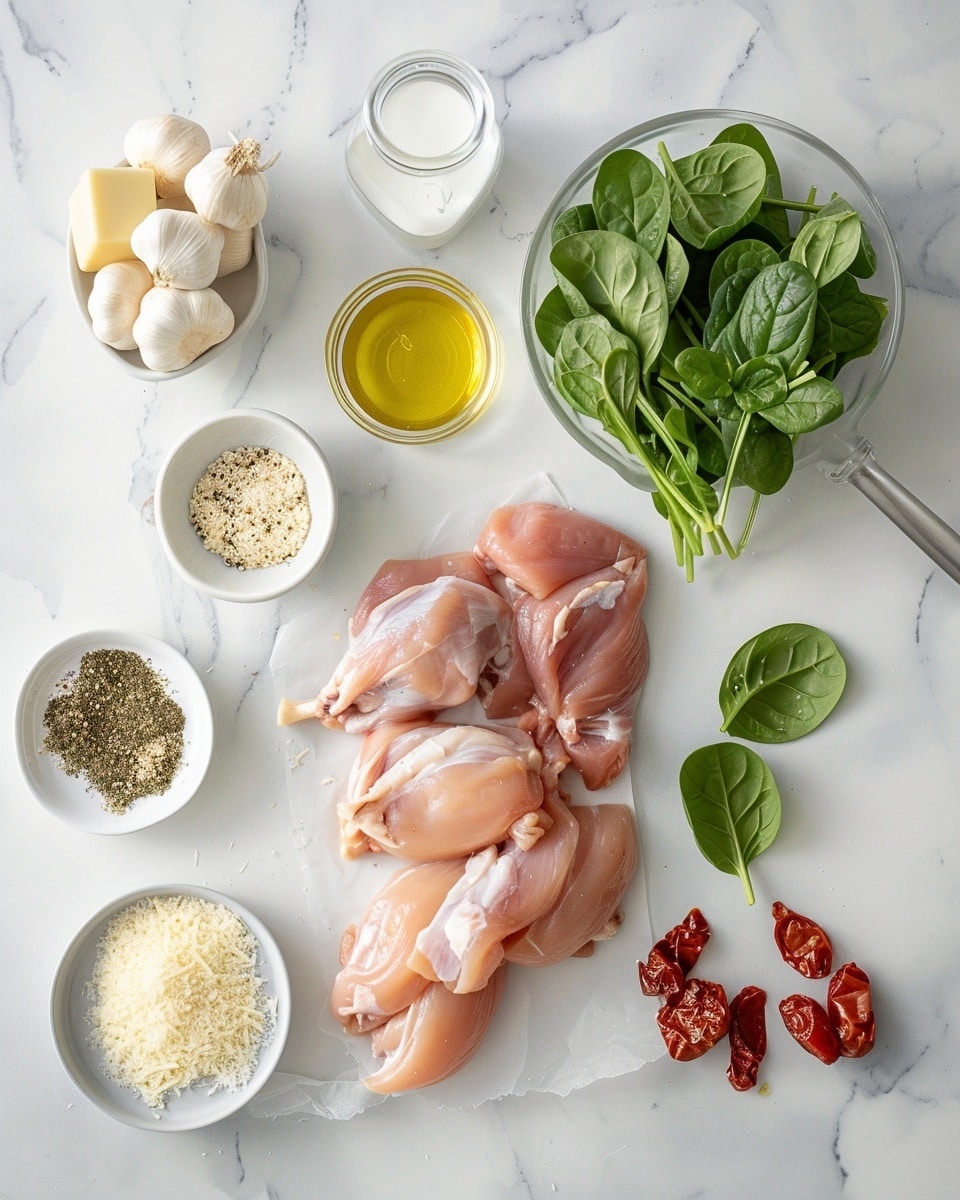 Single white plate with a plated serving of creamy orzo pasta mixed with tender chunks of chicken, wilted fresh spinach, and bits of sun-dried tomatoes, showing a close-up angled view that reveals the rich, cheesy sauce enveloping each grain of orzo, the vibrant green spinach leaves, and the slightly browned edges of the chicken pieces, garnished with grated Parmesan cheese and a sprinkle of red pepper flakes, set on a white marble surface with natural lighting, styled like a food blog's intimate individual portion, photo taken with an iphone --ar 4:5 --v 7