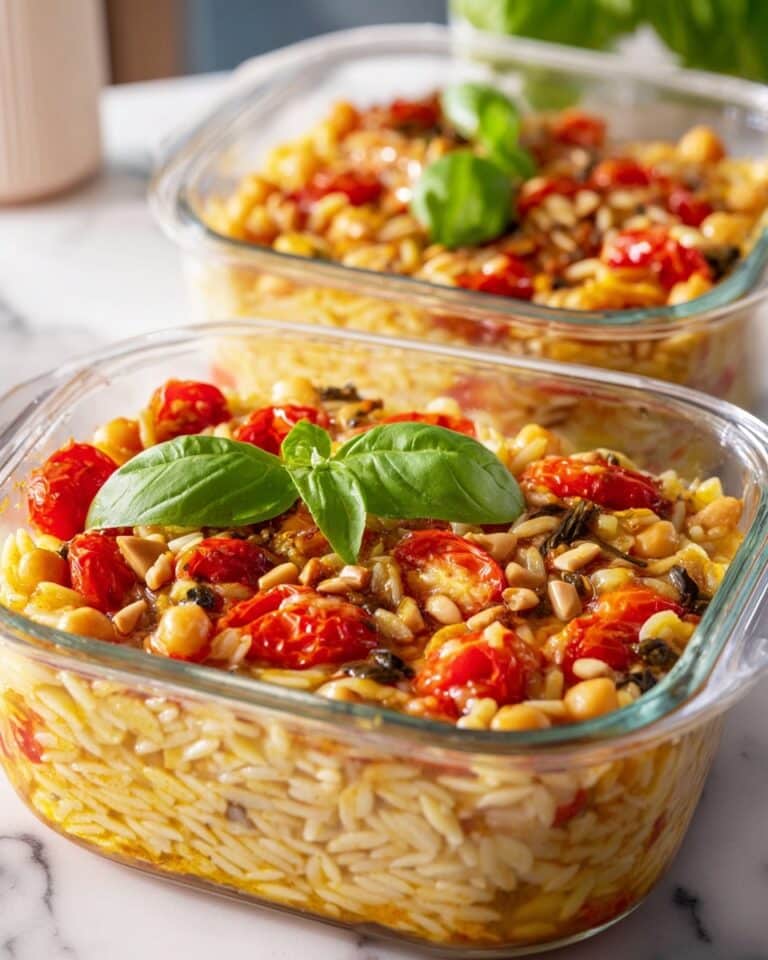 Pesto Baked Orzo Meal Prep Recipe