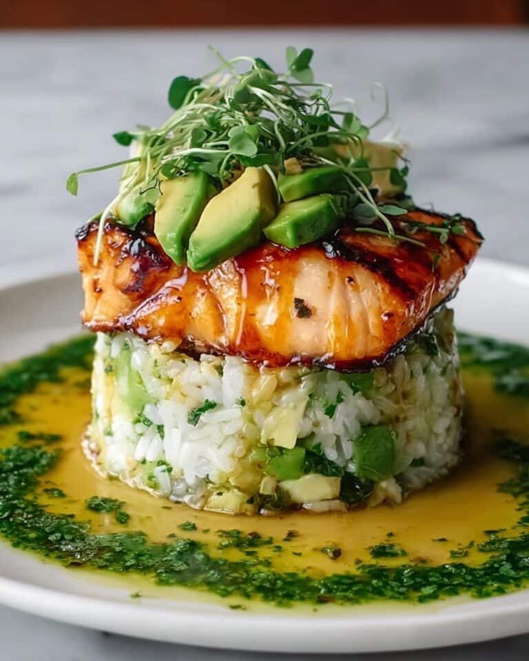 Easy Chicken & Avocado Rice Stack Recipe