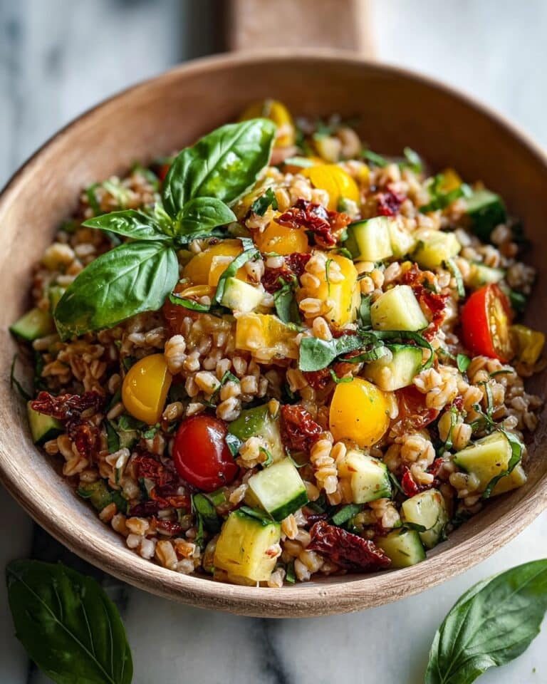 Ultimate Antipasto Farro Salad with Sun-Dried Tomato Vinaigrette Recipe