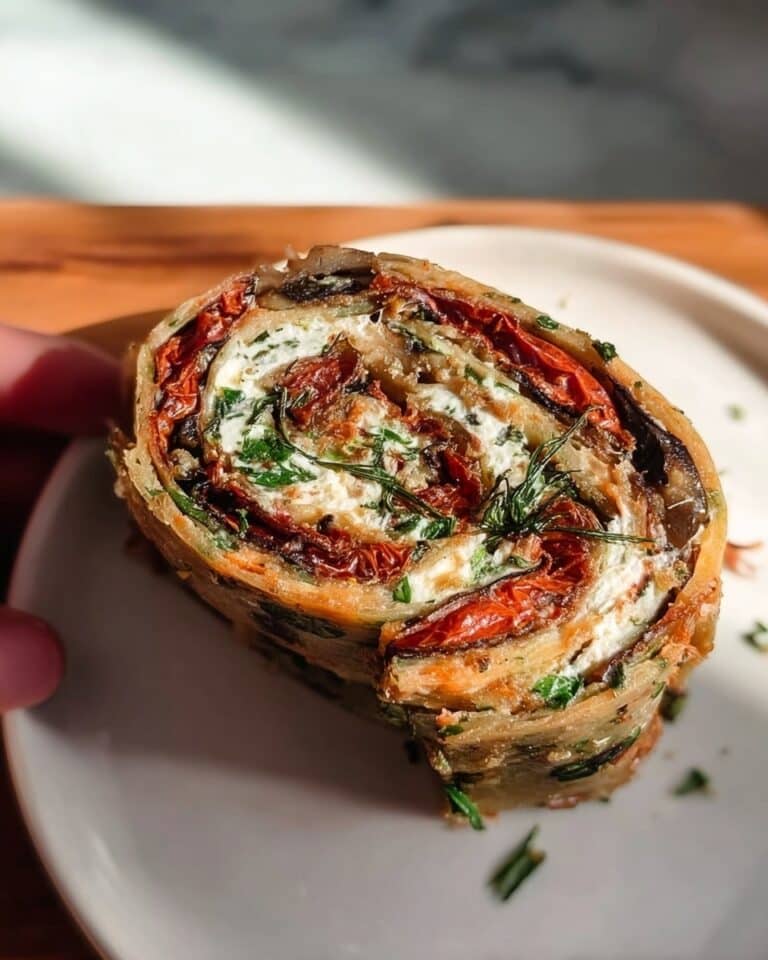 Crispy Vegetable Flatbread Pinwheels with Cream Cheese and Caramelized Onion Recipe