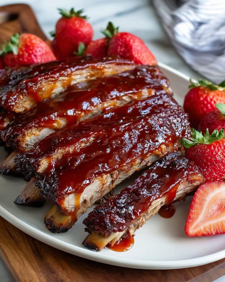 Sticky Strawberry Baby Back Ribs Recipe