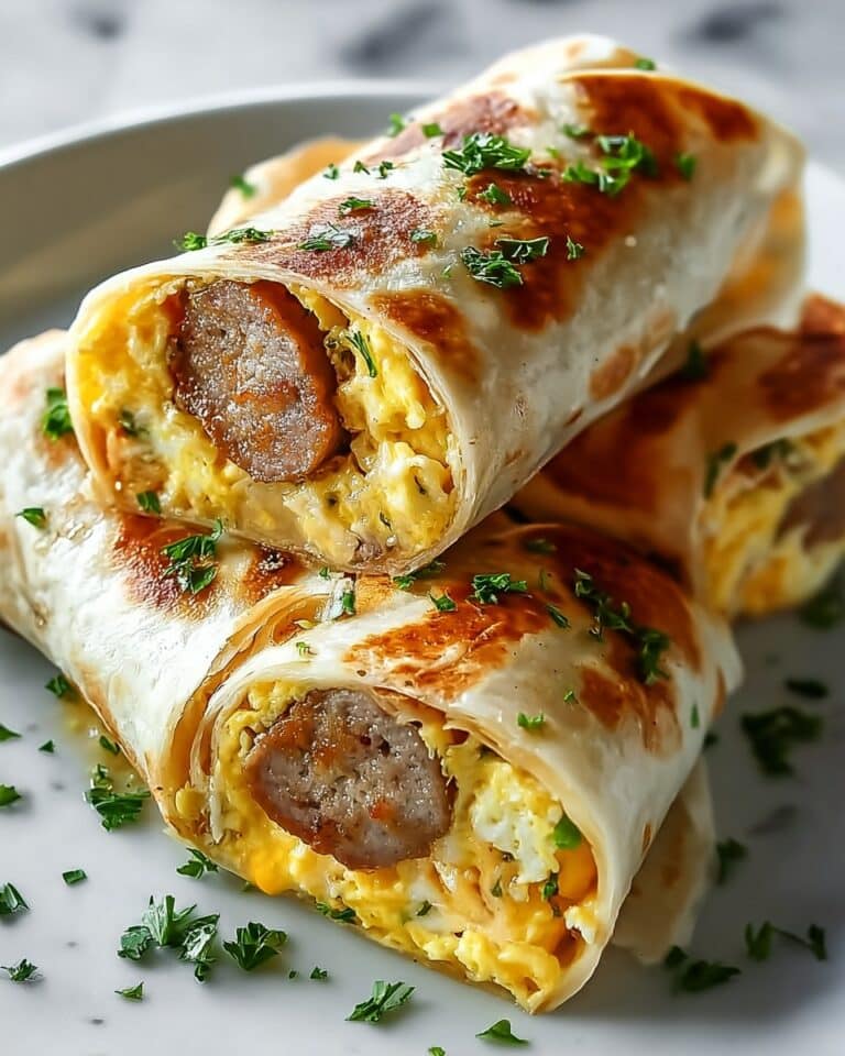 Cheesy Sausage Egg Breakfast Roll-Ups Recipe